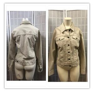 Jacket, women, Ivory, denim, casual, size L.: